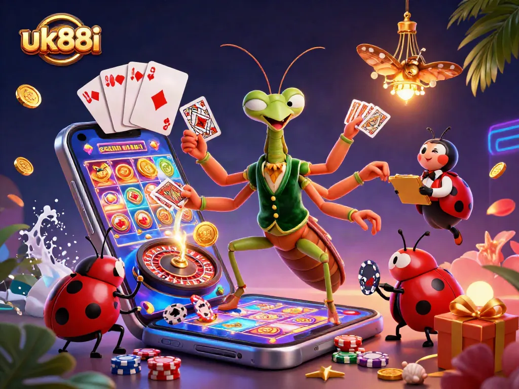 uk88i captures the excitement of winning at the casino with vibrant characters and engaging games.
