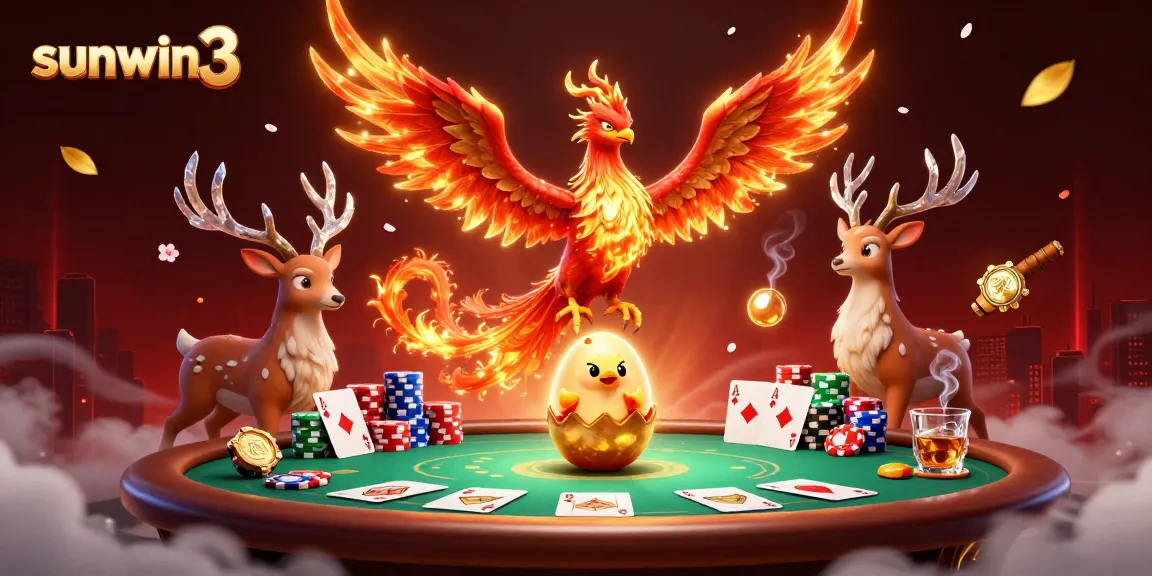 Join the thrilling sunwin3 gaming experience as an epic phoenix story unfolds in a vibrant casino.