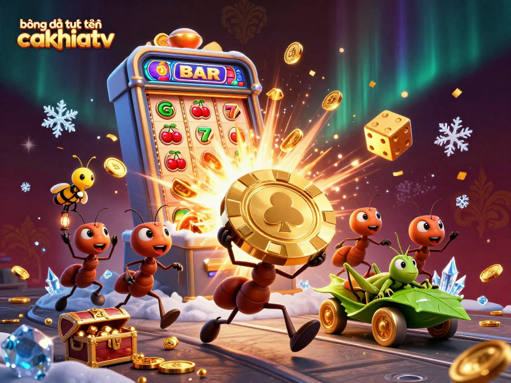 Experience thrilling bóng đá trực tuyến cakhiatv action with a team of ants in a vibrant 3D casino scene.