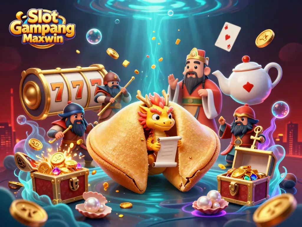 Experience Slot Gampang Maxwin with vibrant visuals and dynamic casino elements in an engaging scene.