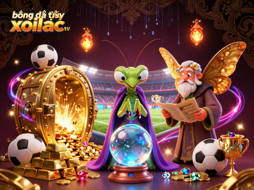 bóng đá trực tuyến xoilac tv showcases a lively scene with characters and sports betting elements immersing players in excitement.